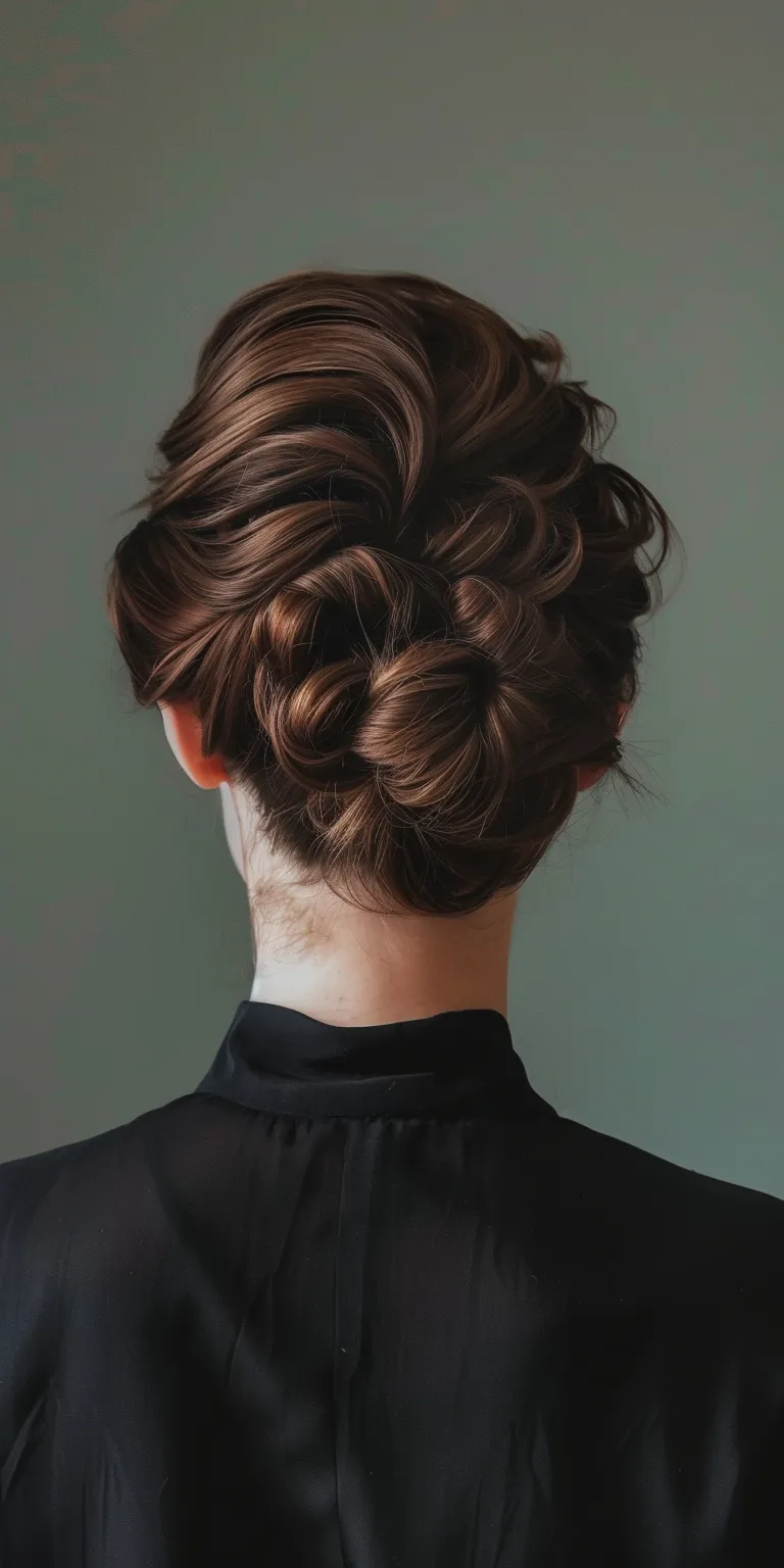 round face hairstyle man Updo, Chignon, French twist, Ballerina bun, Milkmaid braid