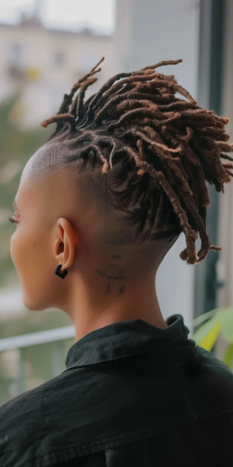 dreadlocks styles Mohawk, Short brush cut, Cornrows, Updo, Butterfly haircut