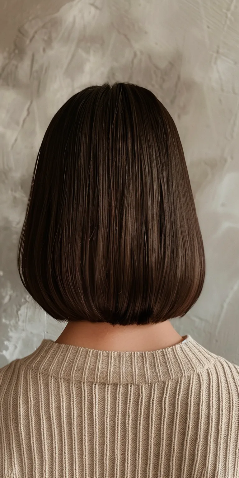 mid length haircuts Asymmetric cut, Bob Layered hair, Stacked bob, Butterfly haircut