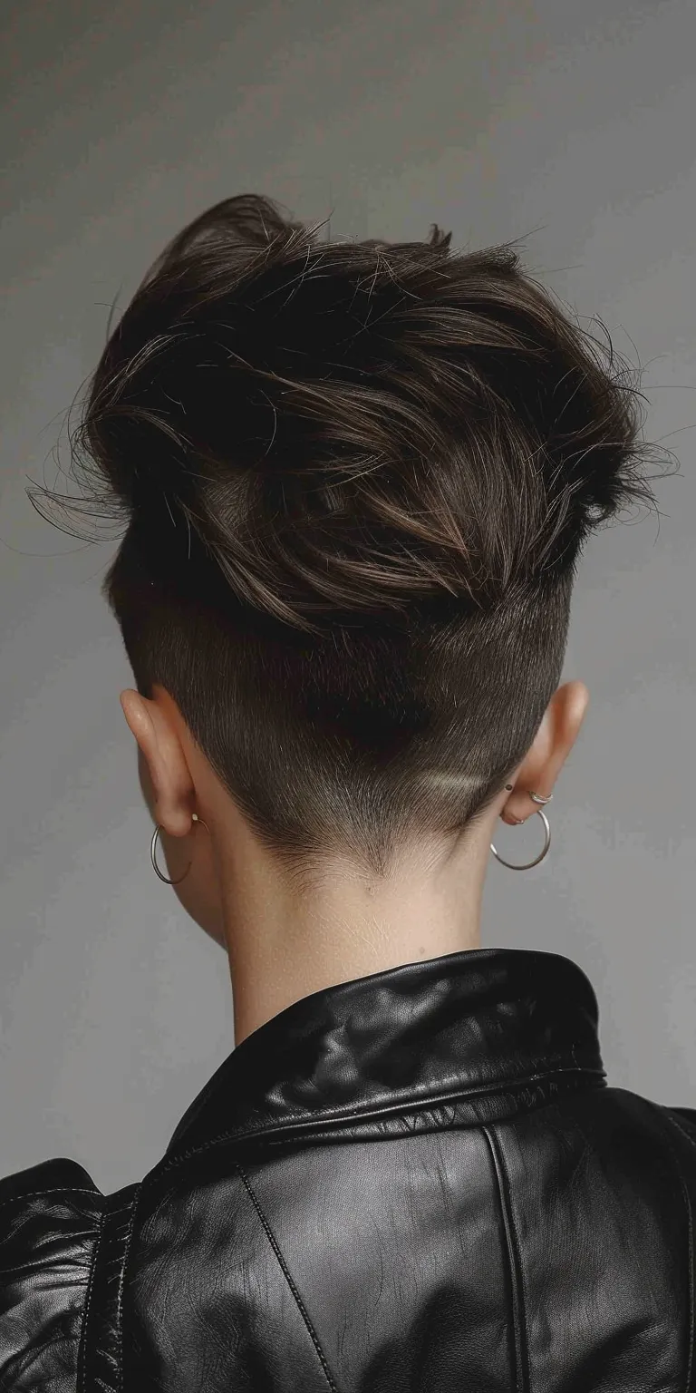 mid fade hairstyle Asymmetric cut, Pompadour, Mohawk, Short brush Butterfly haircut