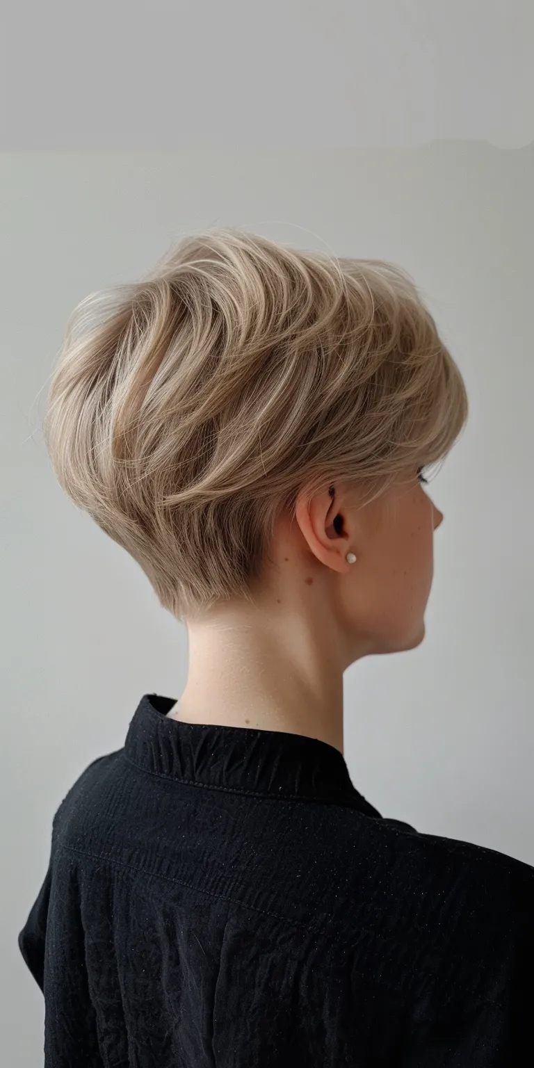 short haircuts for straight hair Asymmetric cut, Pixie Updo, Pompadour, Layered