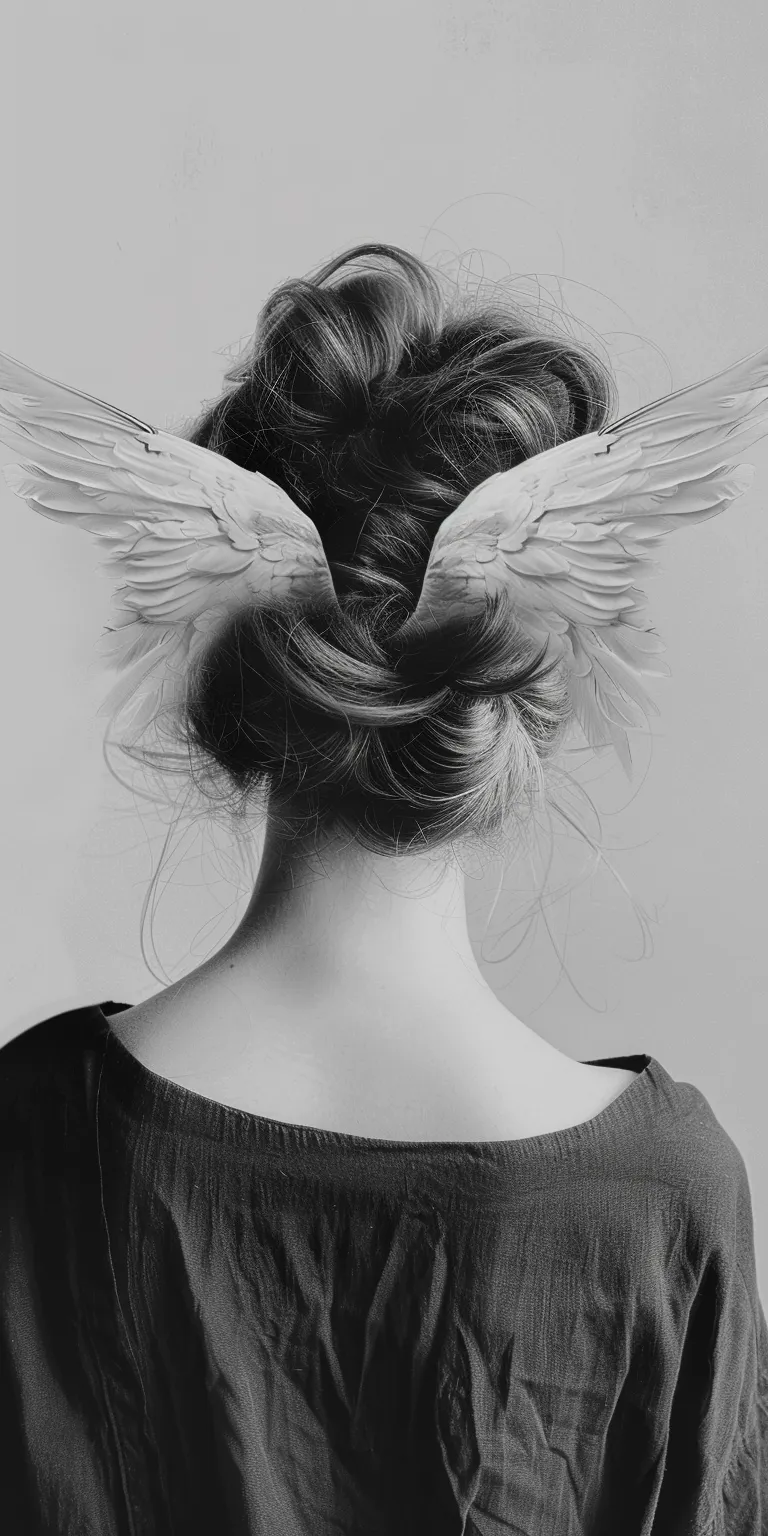 wings hairstyle Butterfly haircut, Feathered hair, Chignon, Updo, Ballerina bun