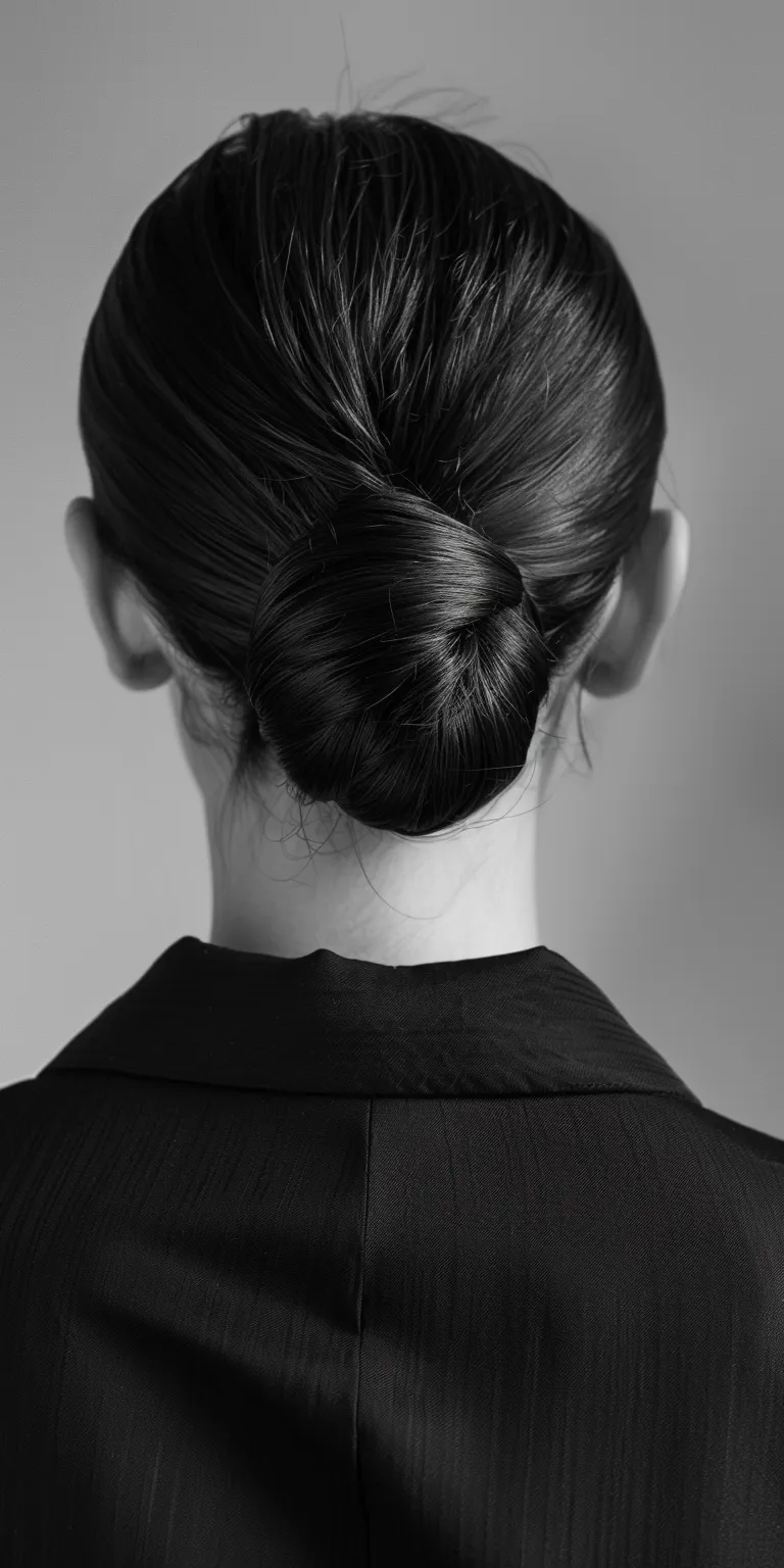 slick back Chignon, Updo, French twist, Ballerina bun, braid