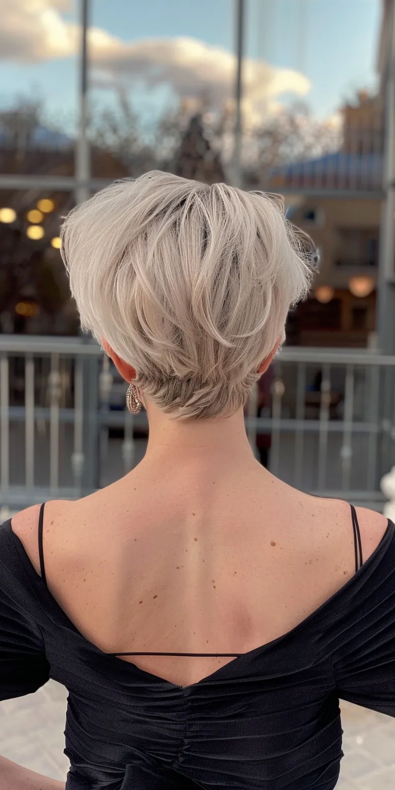 long pixie haircuts Pixie cut, Asymmetric Short brush Updo, Chignon