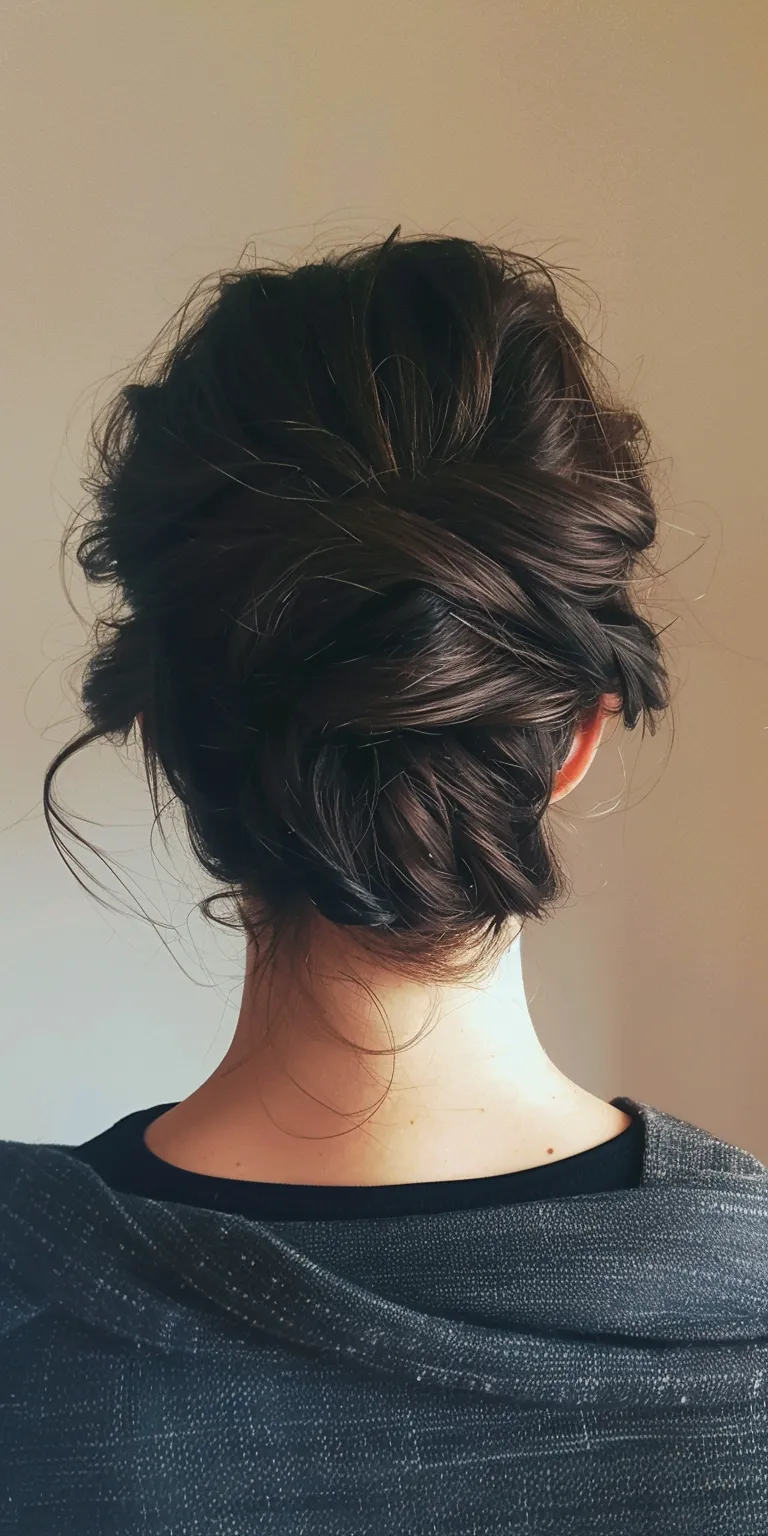 easy hair styles Updo, Chignon, Ballerina bun, French twist, Milkmaid braid