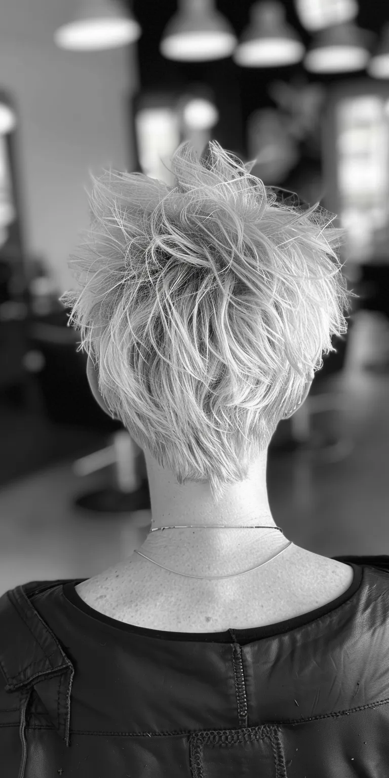 short choppy hairstyles Short brush cut, Pixie Butterfly haircut, Frosted tips, Mohawk