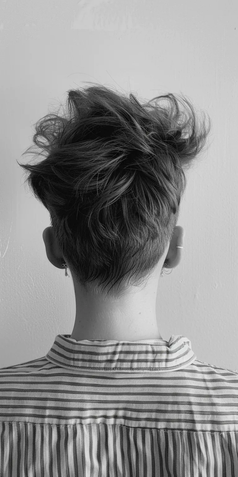 tomboy hairstyle Asymmetric cut, Pompadour, Chignon, Layered hair, Pixie cut