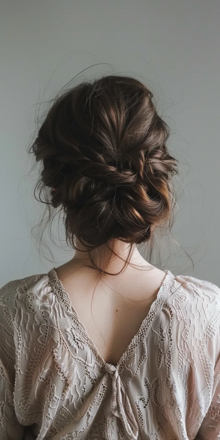 knotless hairstyles Updo, Milkmaid braid, Chignon, Waterfall braids, French braid