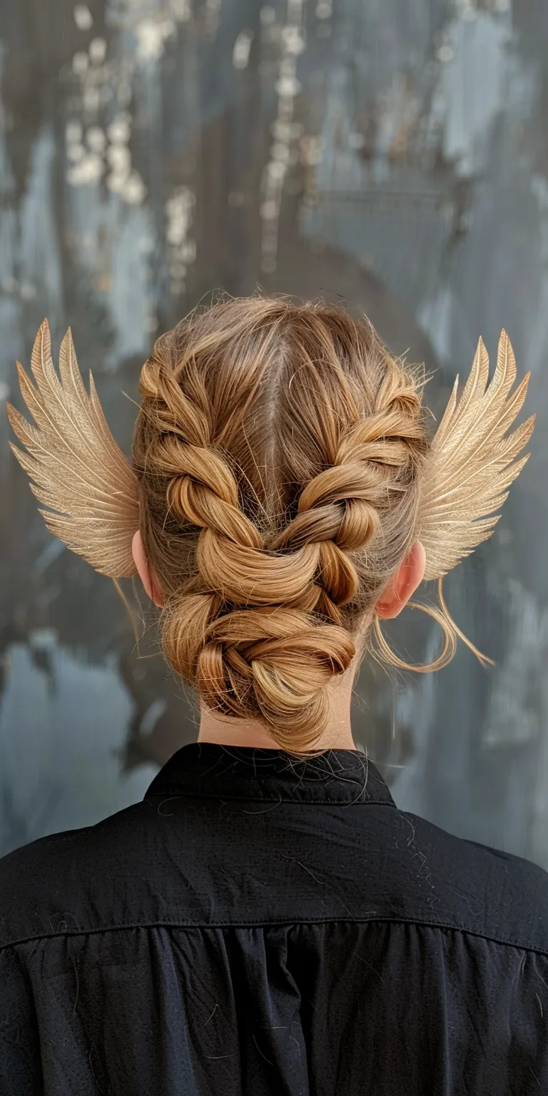 wings hairstyle Feathered hair, Historical Christian hairstyles, Updo, Chignon, Butterfly haircut