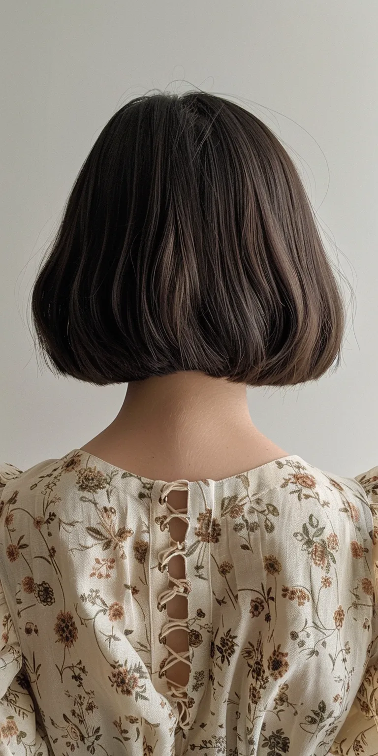 chin length bob Asymmetric cut, Butterfly haircut, Bob Japanese women's hairstyles, Layered hair