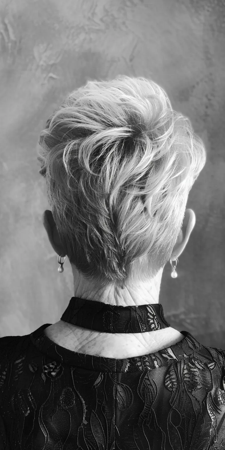 short hairstyles for mature women Asymmetric cut, French twist, Updo, Chignon, Short brush cut