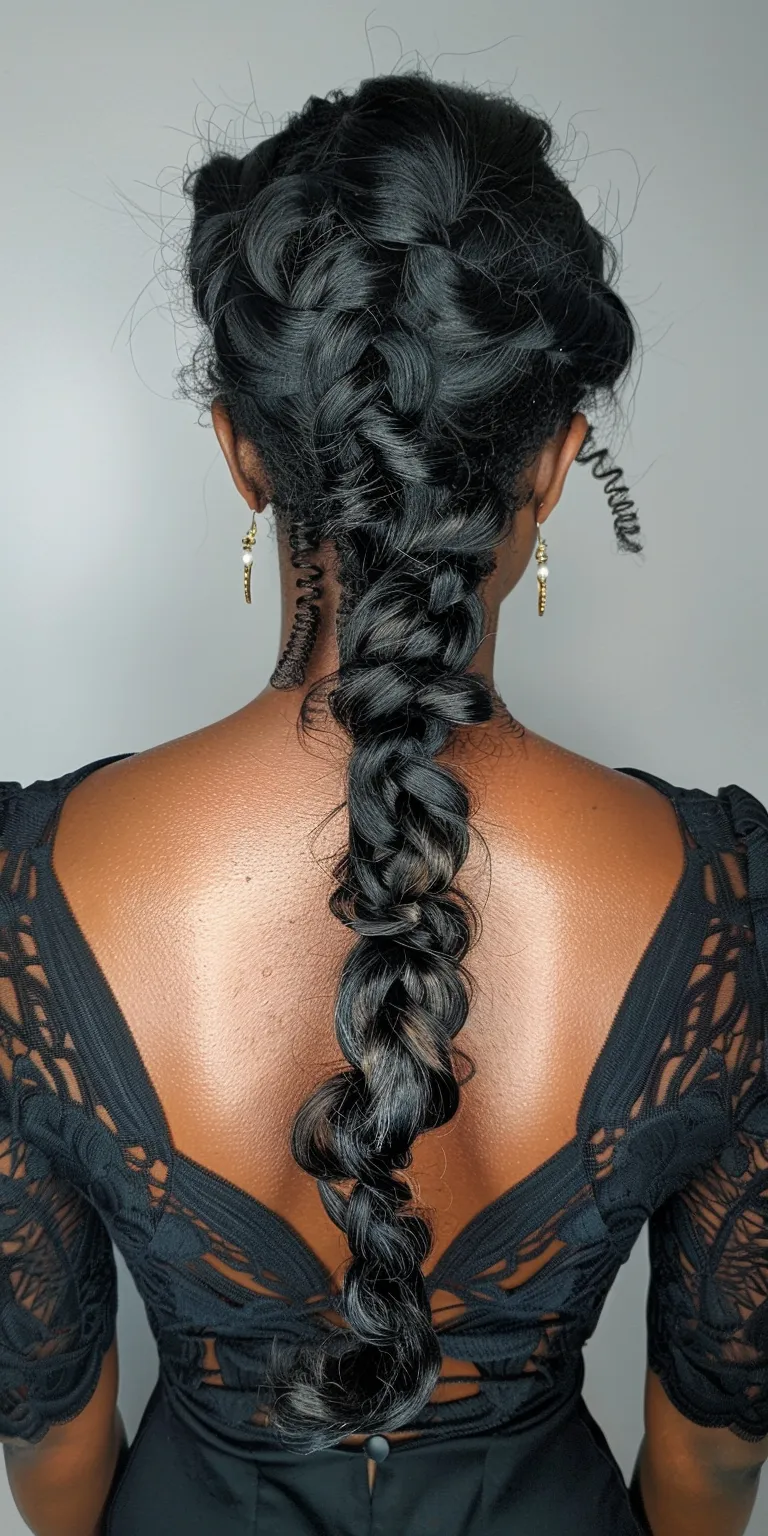 slick back braided ponytail Waterfall braids, Hair twists, French braid, Boho twist