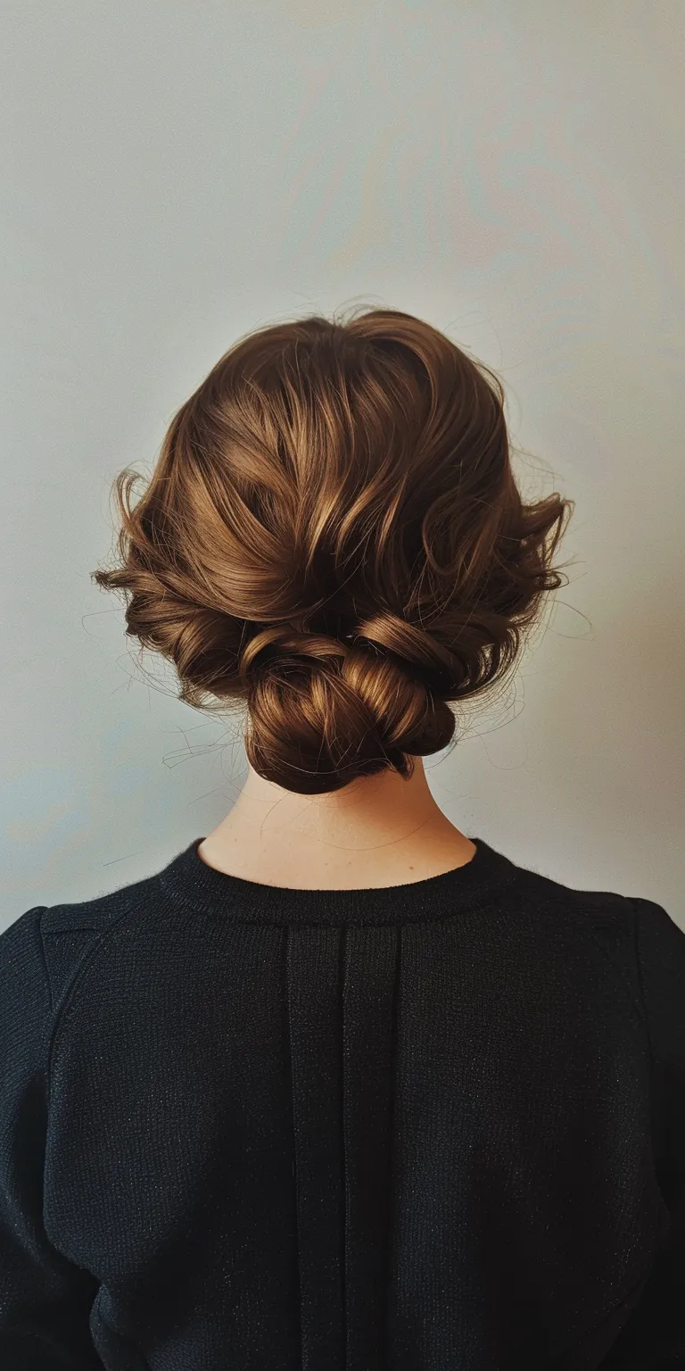 low haircuts Chignon, Updo, Ballerina bun, Milkmaid braid, French twist