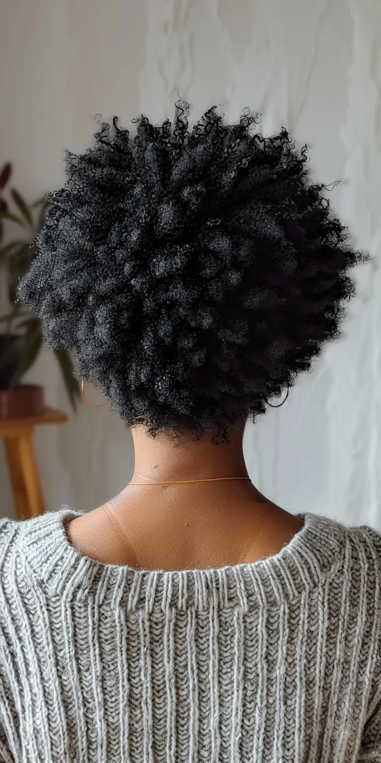 short afro hairstyles Afro puffs, Kinky hair, Digital perm, Layered Asymmetric cut