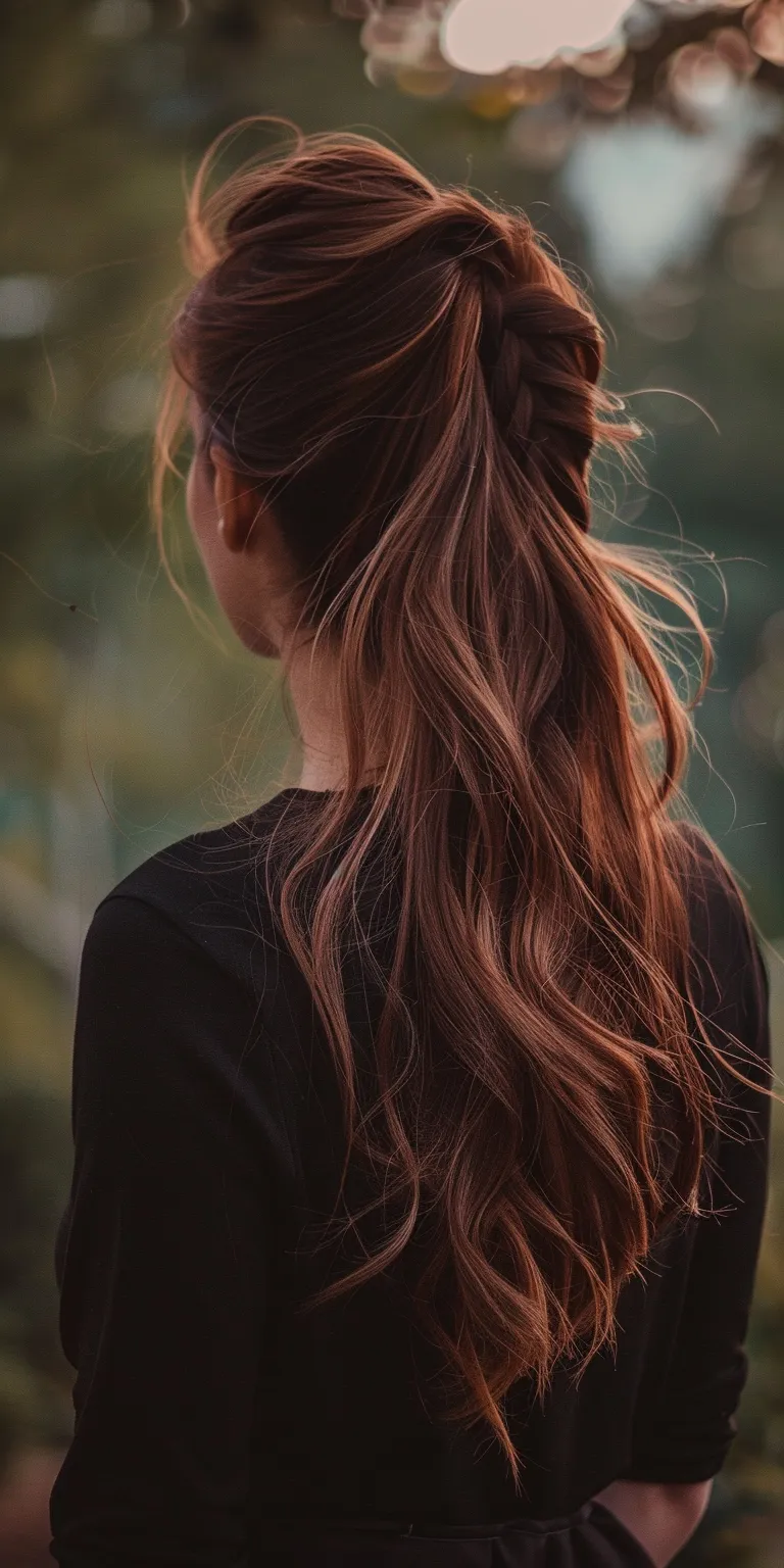 new hair styles Layered hair, Updo, Long Ponytail, Feathered