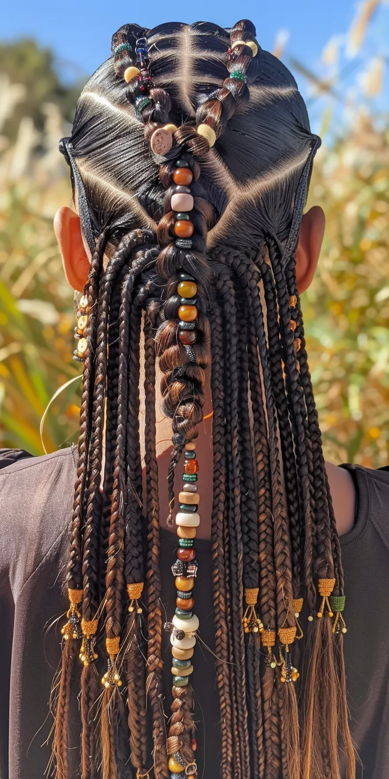 tribal braids with beads Hair twists, Boho braids, Cornrows, Dreadlocks, Crochet