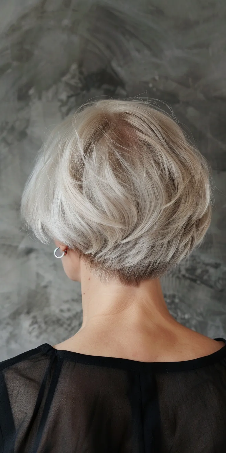 hairstyles for over 50 with glasses Asymmetric cut, Pixie Short brush Layered hair, Feathered hair