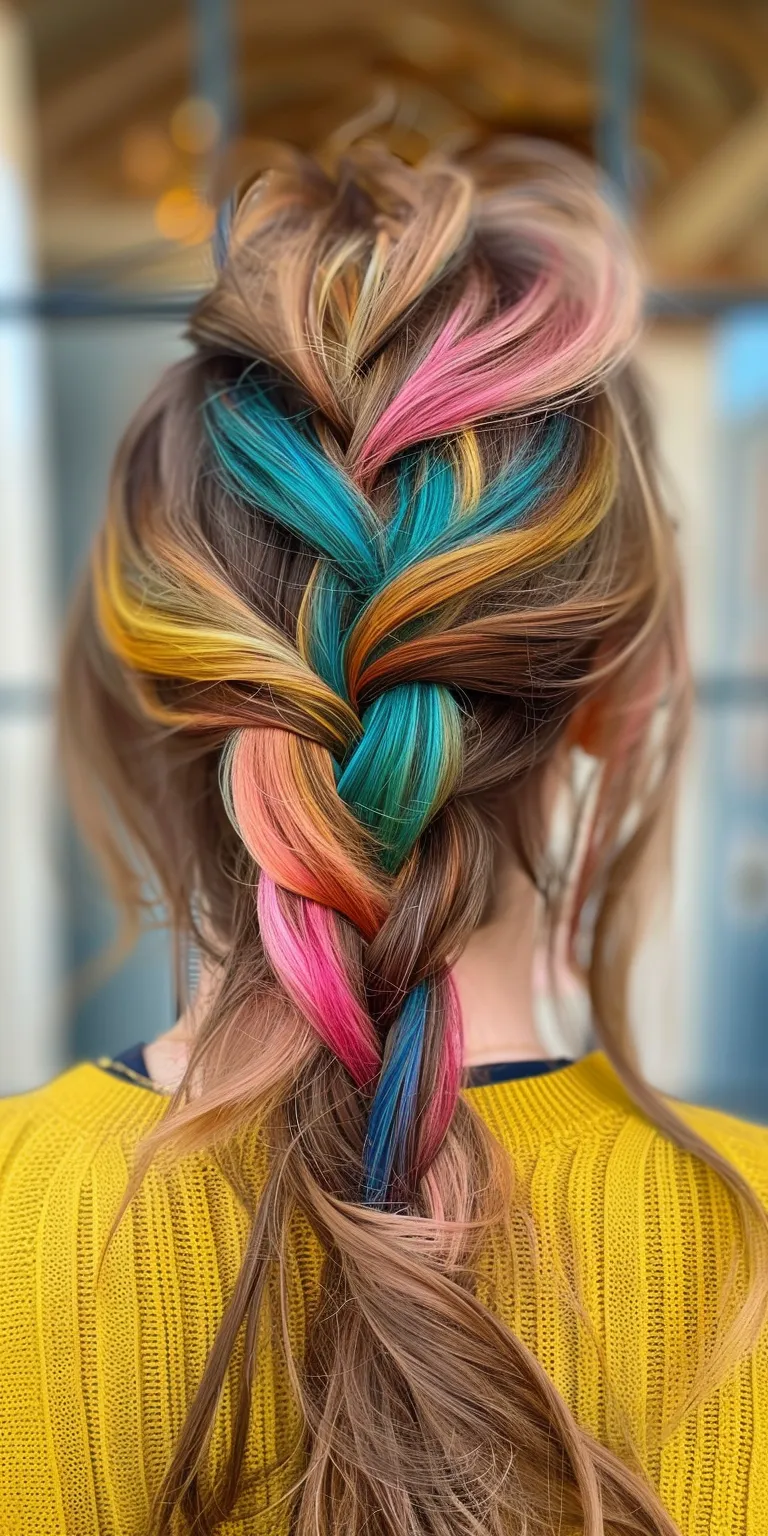 hair styles and colors Waterfall braids, French twist, braid, Braid, Boho braids