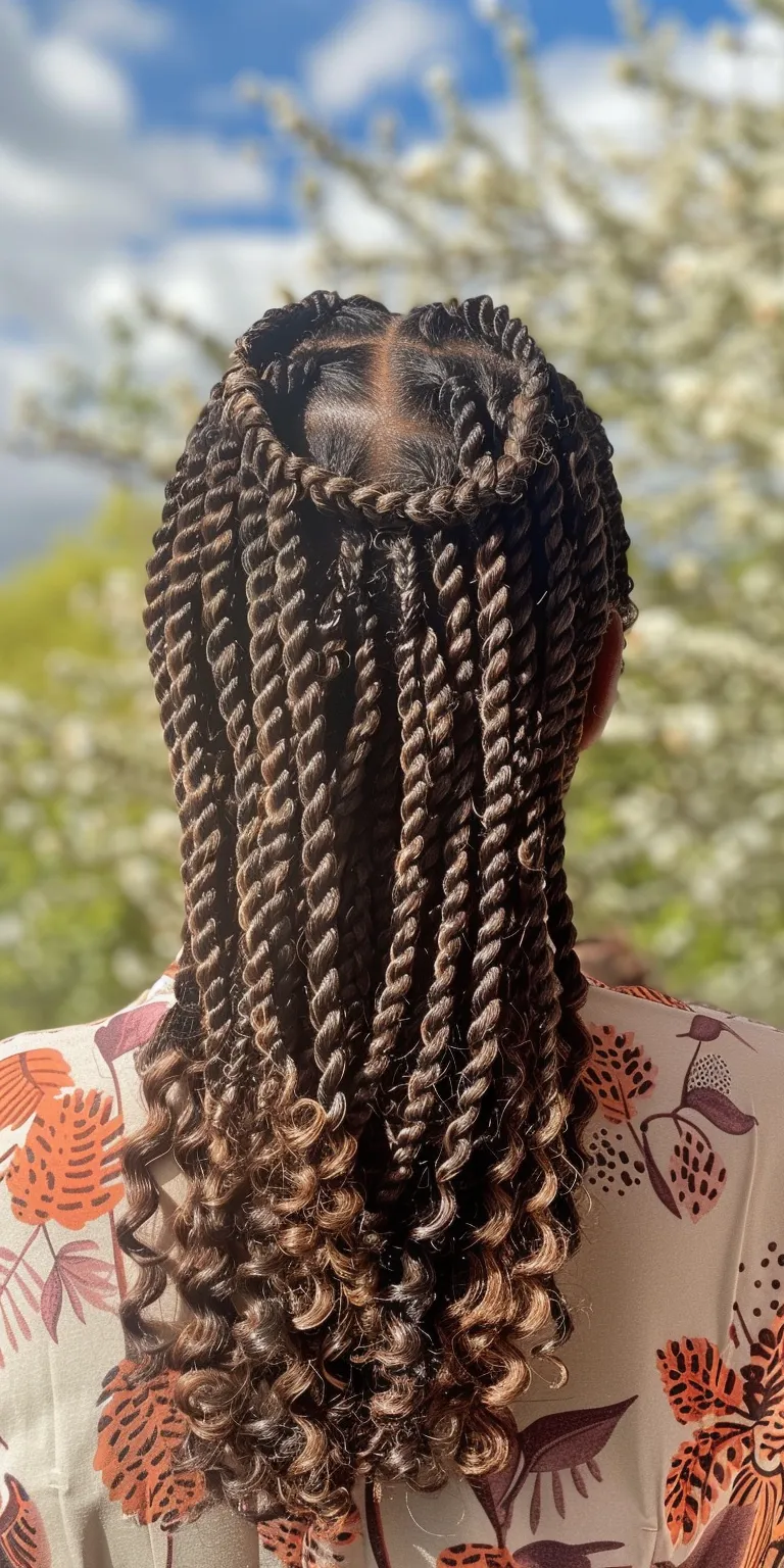 box braid Crochet braids, Hair twists, Boho Waterfall Dreadlocks