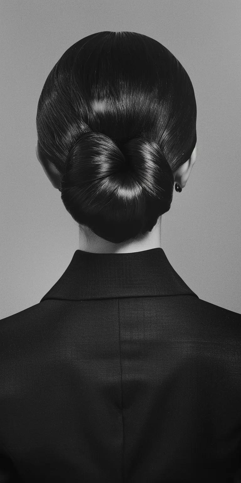 slick back hairstyle Chignon, Updo, French twist, Asymmetric cut, Ballerina bun