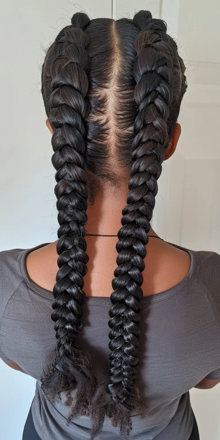 large knotless braids Waterfall braids, Hair twists, Crochet French twist, Boho