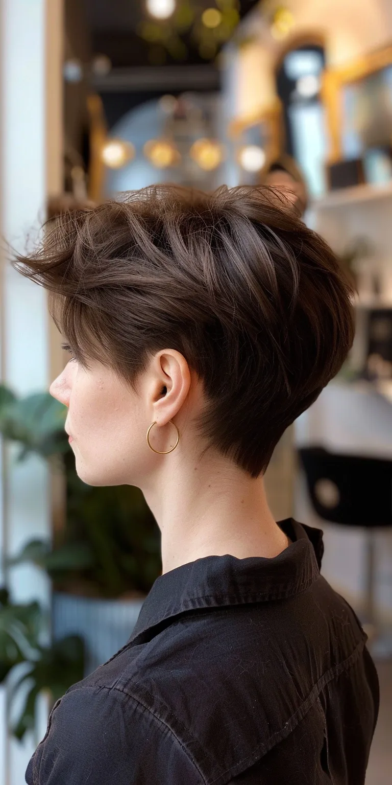 short haircuts for straight hair Asymmetric cut, Short brush Pompadour, Japanese women's hairstyles, Pixie cut