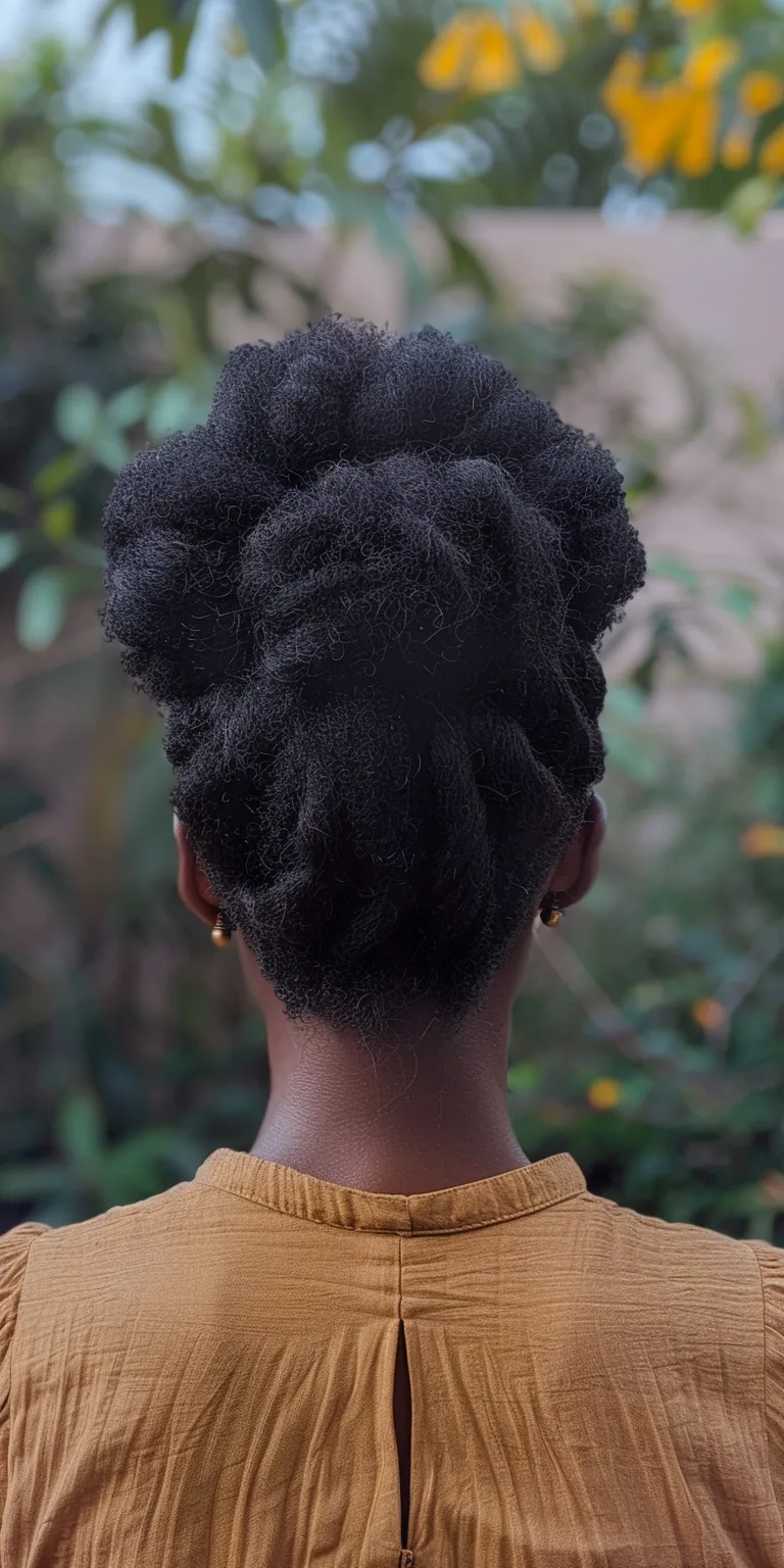 natural hair styles Afro puffs, Kinky hair, Updo, Hair twists, French twist