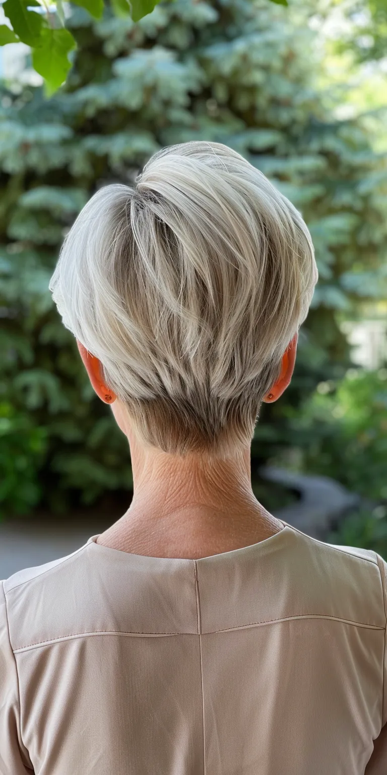 short haircuts for older women Asymmetric cut, Short brush Tonsure, Pompadour, French twist