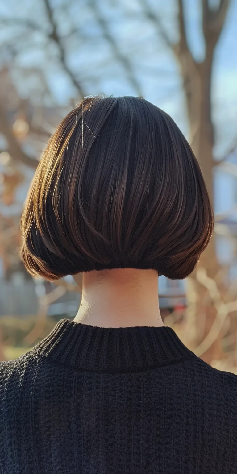 short bob with bangs Asymmetric cut, Japanese women's hairstyles, Chignon, Bob Butterfly haircut