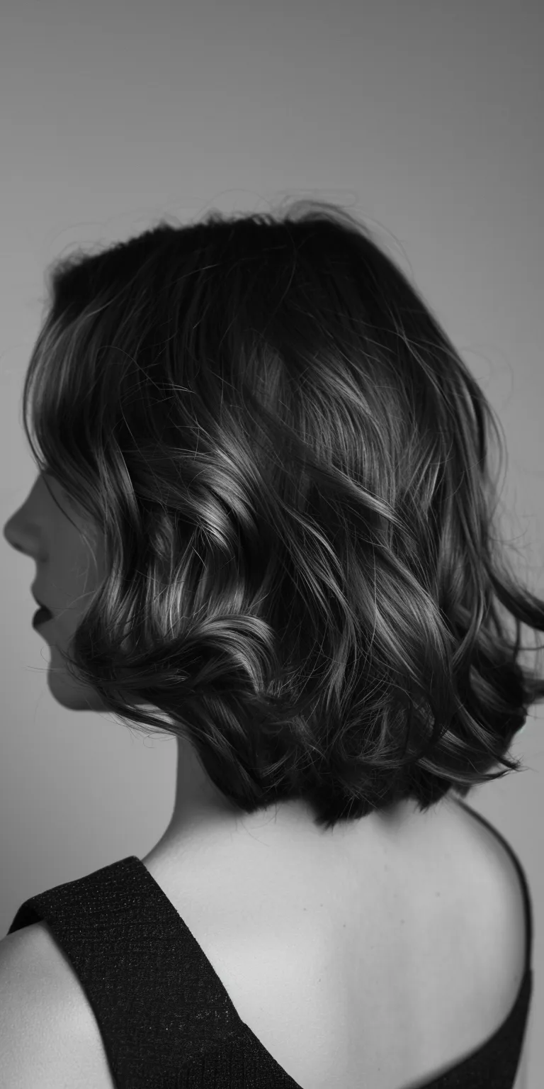 hair cutting style Asymmetric cut, Bob Ringlets, Layered hair, Finger wave