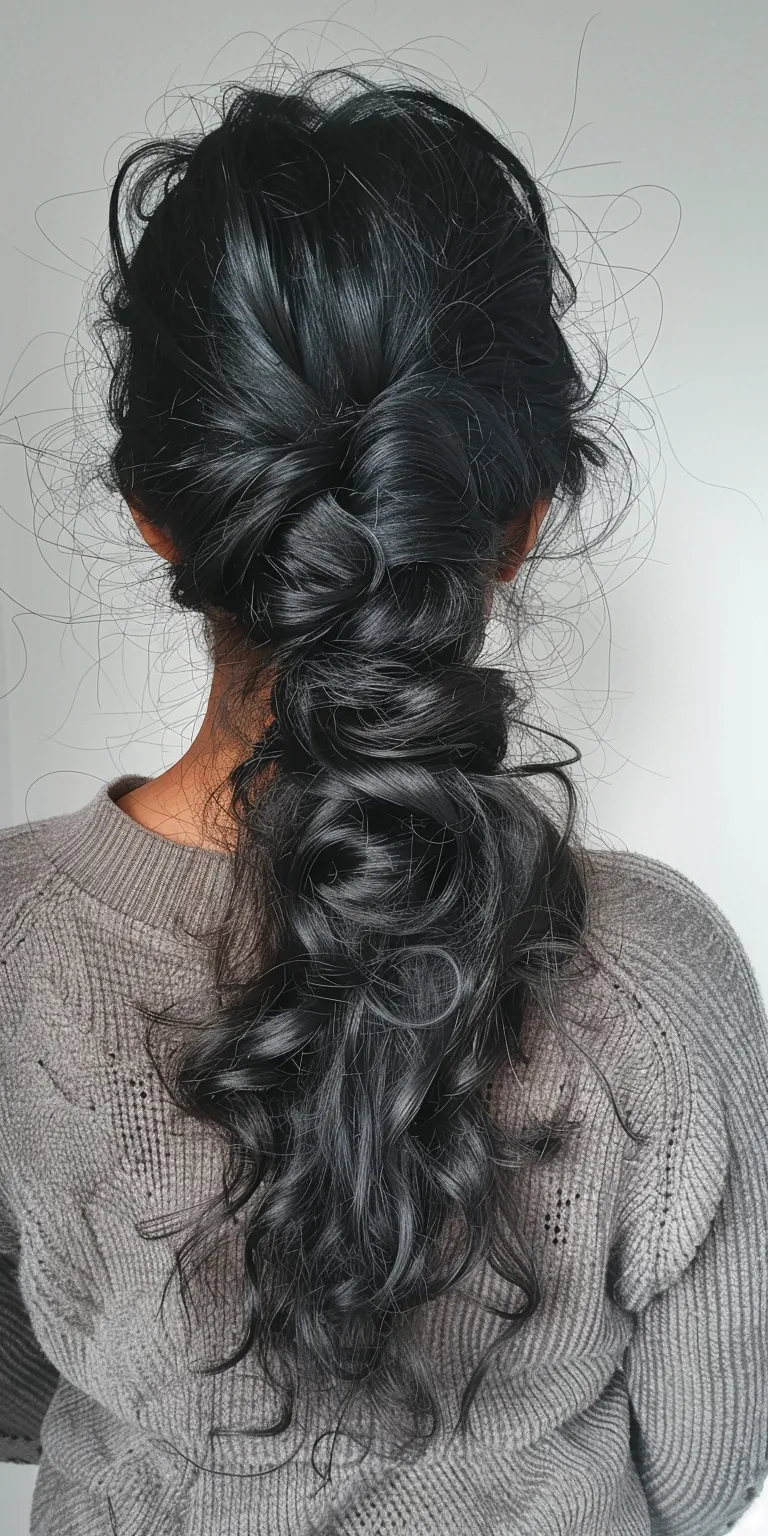 black hair styles Waterfall braids, French braid, Milkmaid twist, Braid