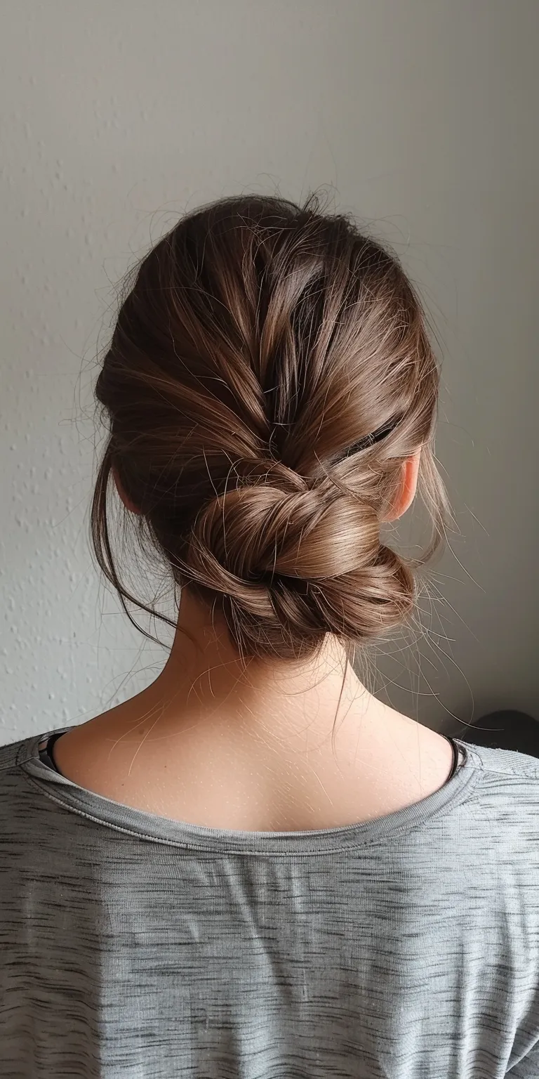 oval shape hairstyle Updo, Chignon, French twist, Ballerina bun, braid