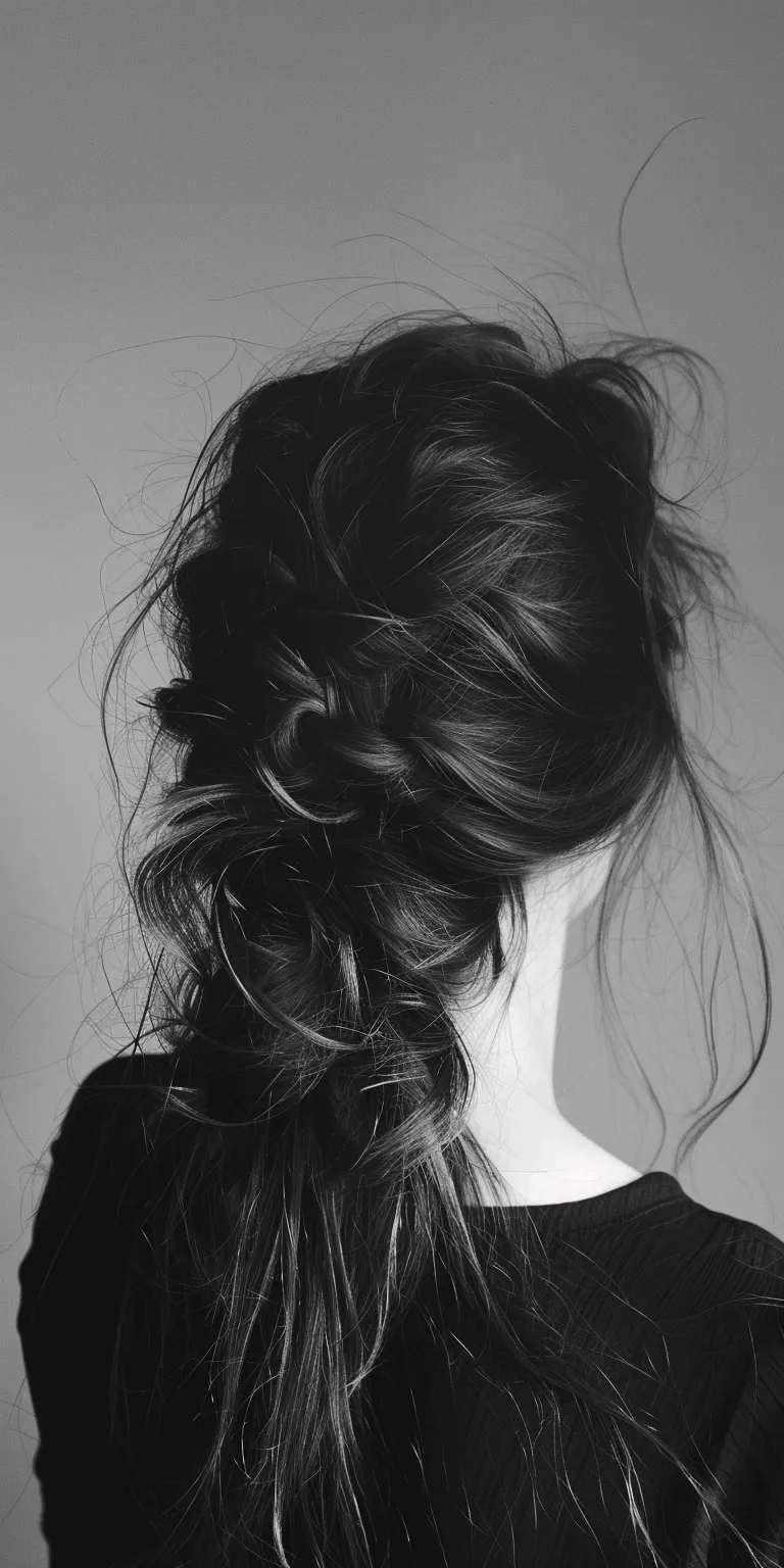 side bangs hairstyle Chignon, Updo, Milkmaid braid, Layered hair, French braid