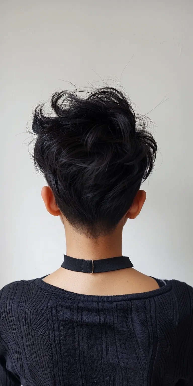 short black hairstyles Asymmetric cut, Updo, Chignon, Short brush Layered hair