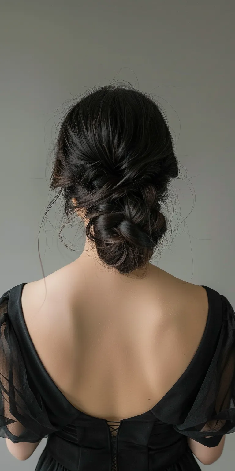 asian hairstyles Chignon, Updo, Waterfall braids, French braid, twist