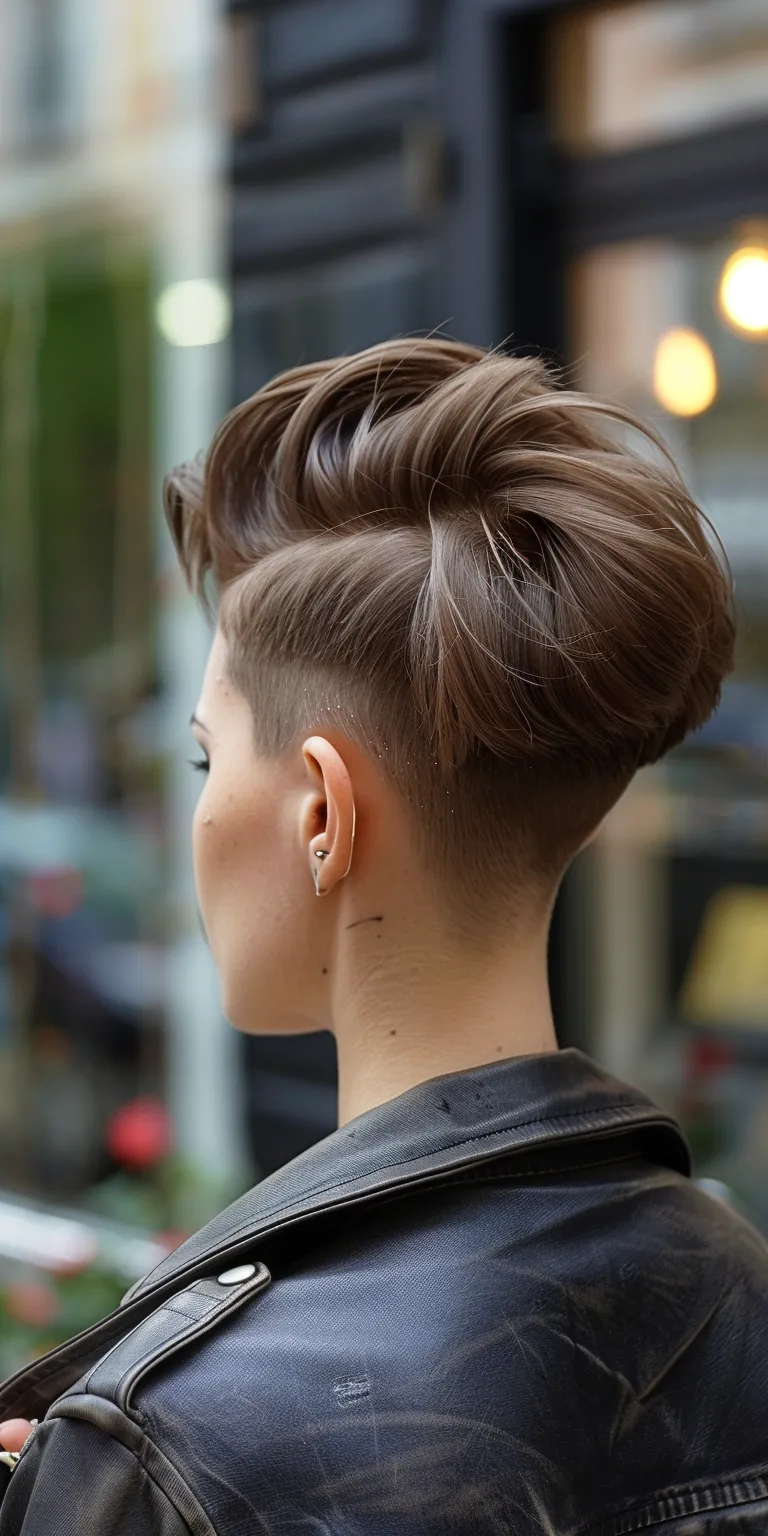 skin fade haircuts Asymmetric cut, Pompadour, Short back and sides, Mohawk, Japanese women's hairstyles