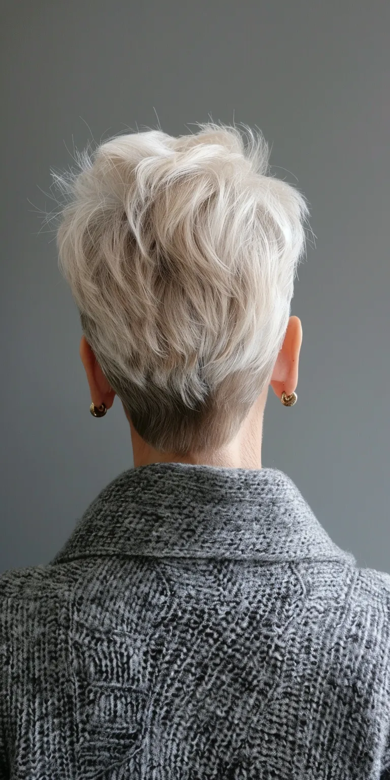 short haircuts for women over 60 Asymmetric cut, Short brush Pompadour, Pixie Tonsure