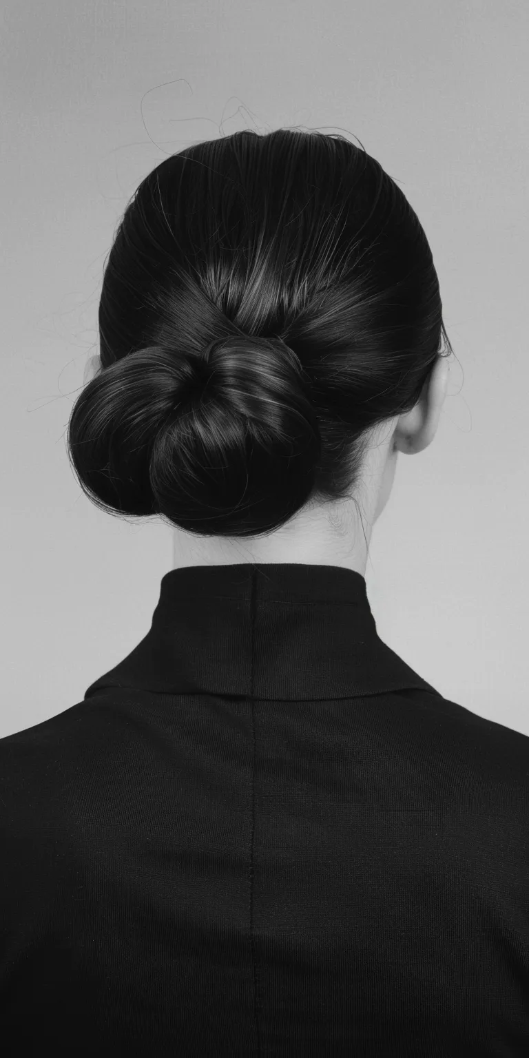 slick back bun Chignon, Updo, French twist, Ballerina bun, Asymmetric cut