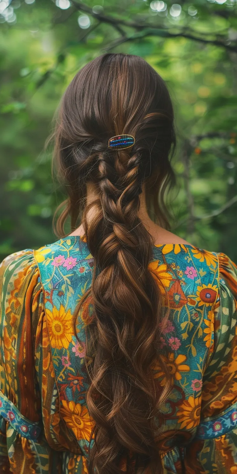 hippie hairstyles Boho braids, Waterfall French braid, Milkmaid Braid