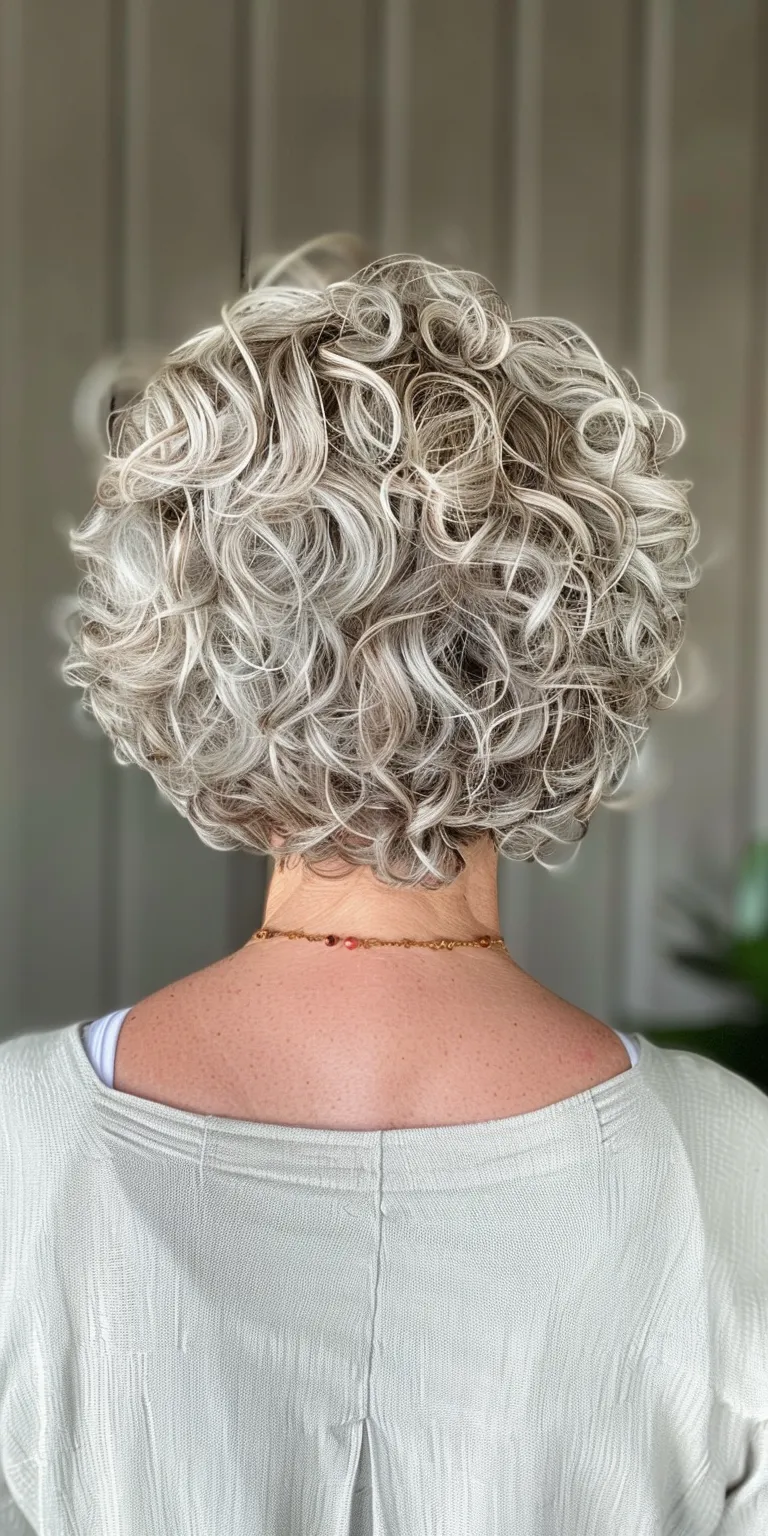 short curly hairstyles for women Digital perm, Asymmetric cut, Short brush Updo, Layered hair