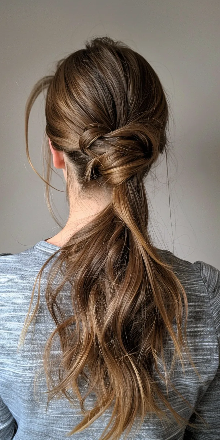 easy ponytail hairstyles French twist, Updo, braid, Chignon, Milkmaid braid