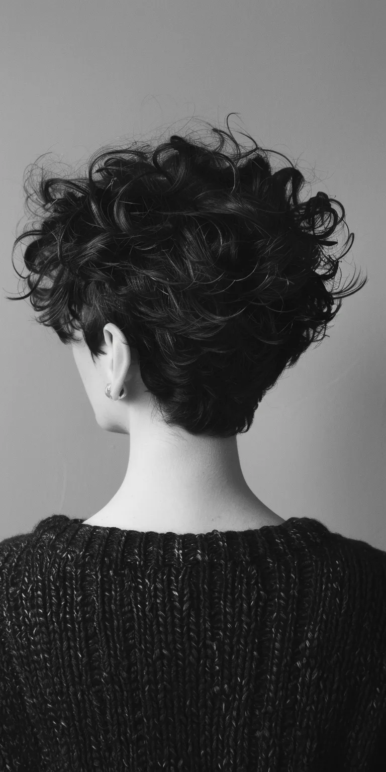 short curly hairstyles Asymmetric cut, Updo, Pixie Chignon, Pompadour