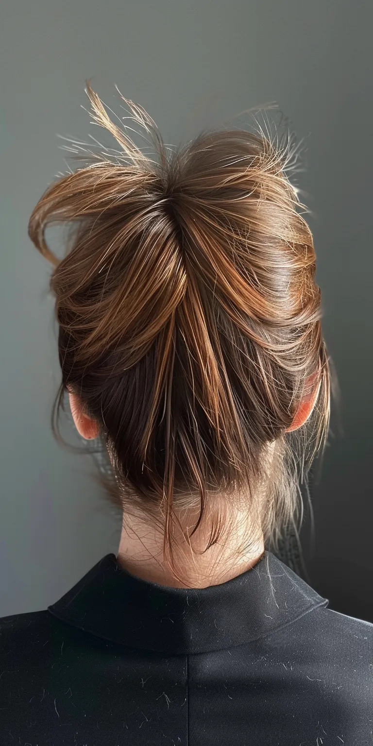 skunk hairstyle Updo, Chignon, Ballerina bun, French twist, Layered hair