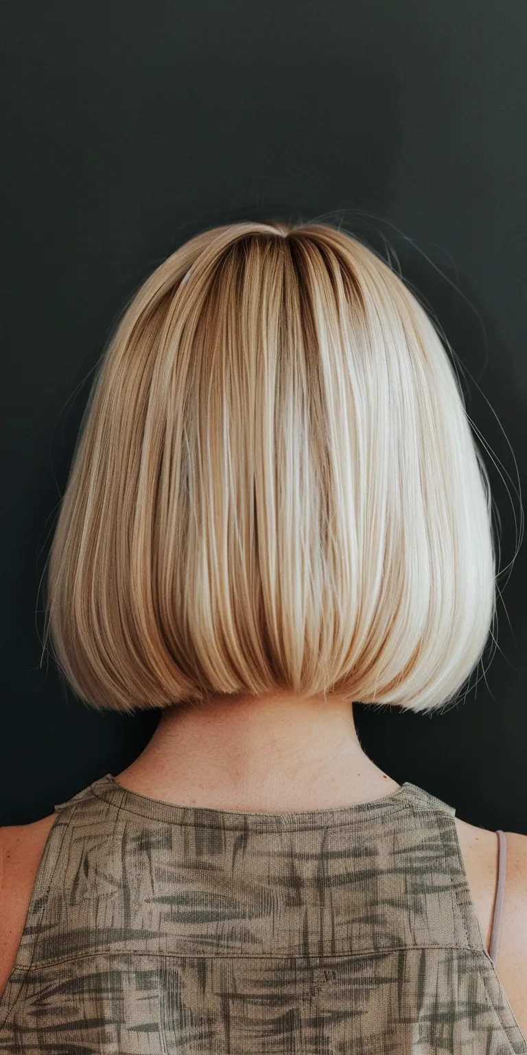 blonde bob haircuts Asymmetric cut, Bob Short brush Professional Stacked