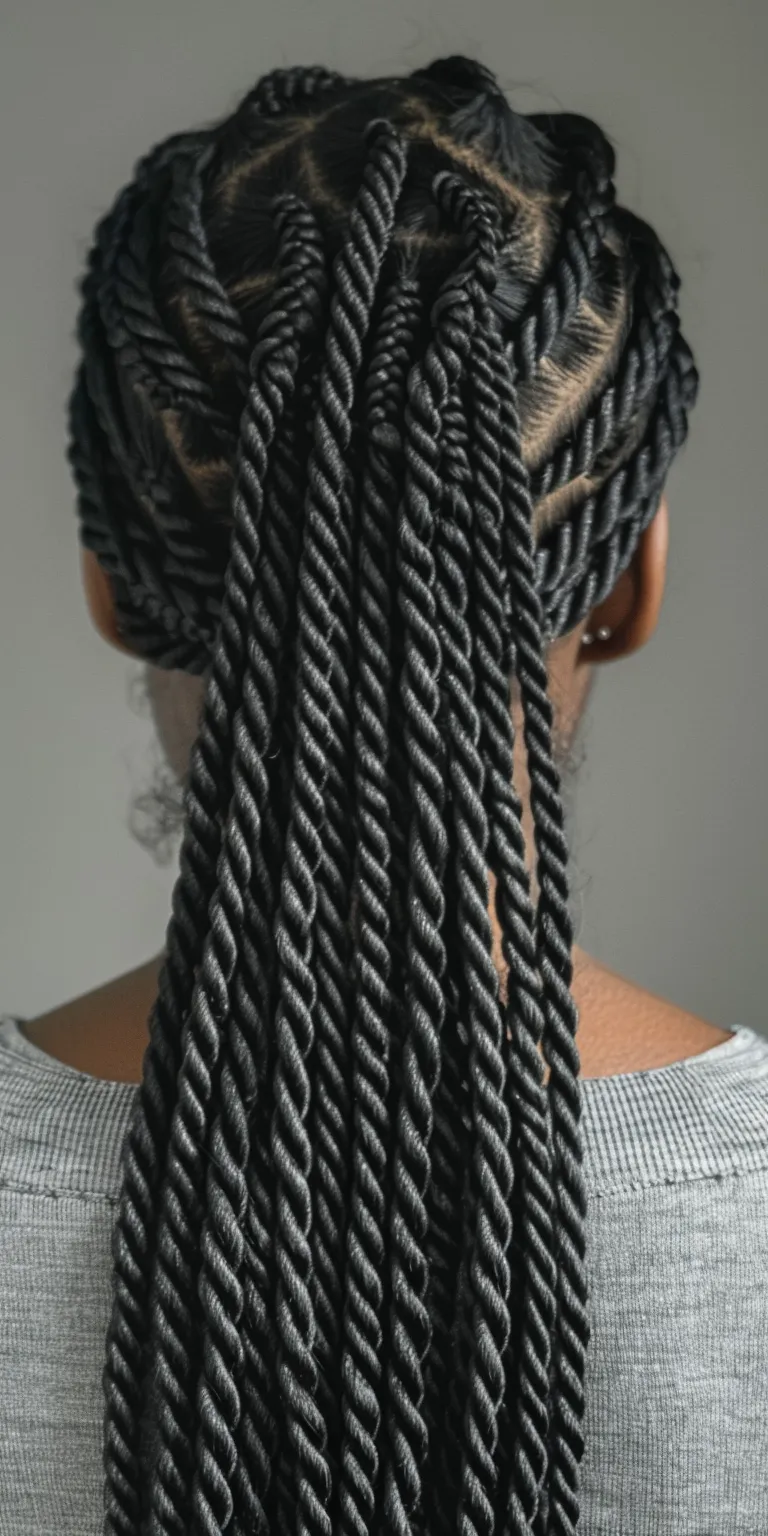 thick braids Hair twists, Waterfall braids, Boho Crochet Layered hair