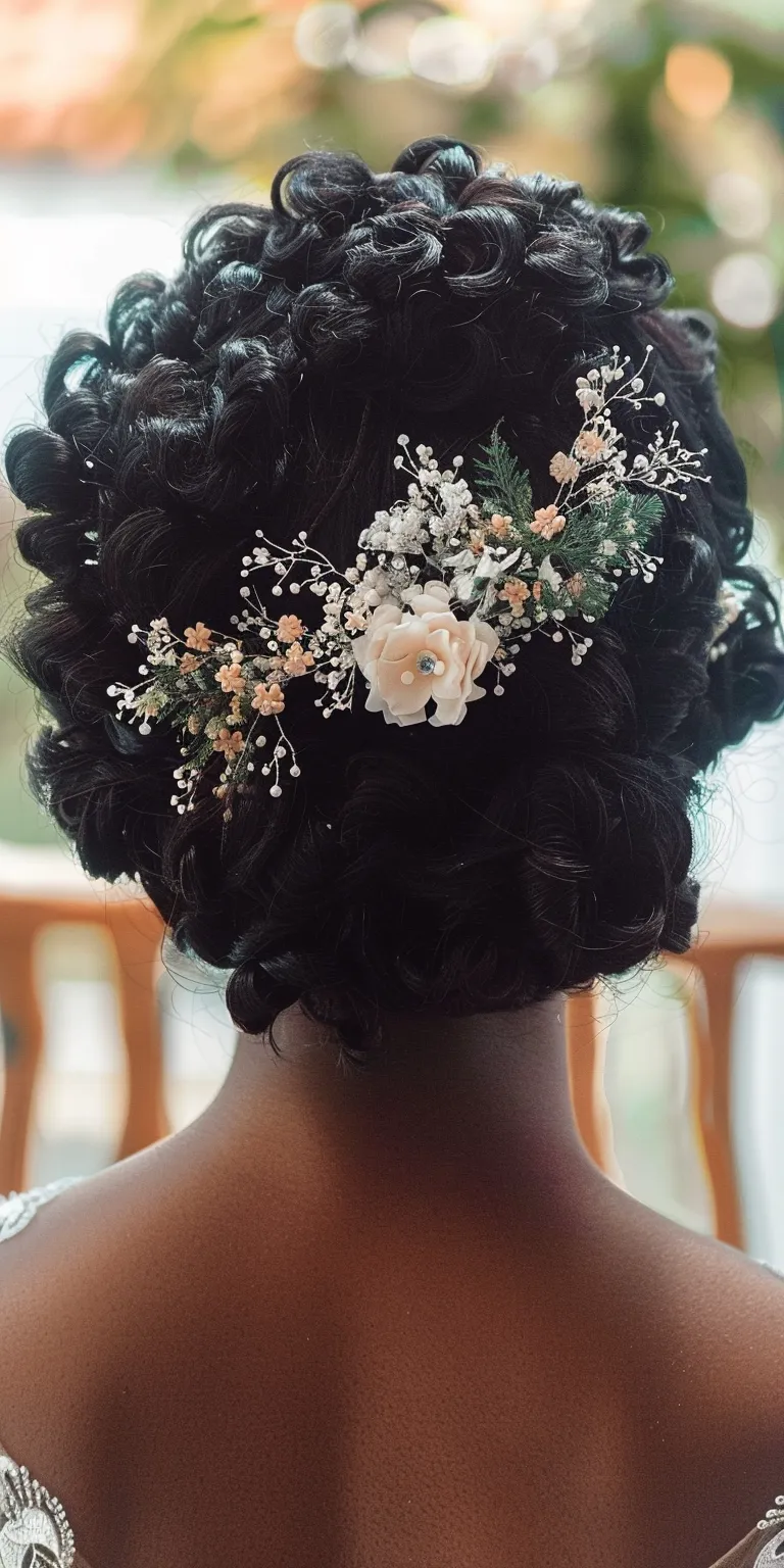 wedding hairstyles for short hair Updo, Milkmaid braid, Japanese women's hairstyles, Finger wave, Ballerina bun