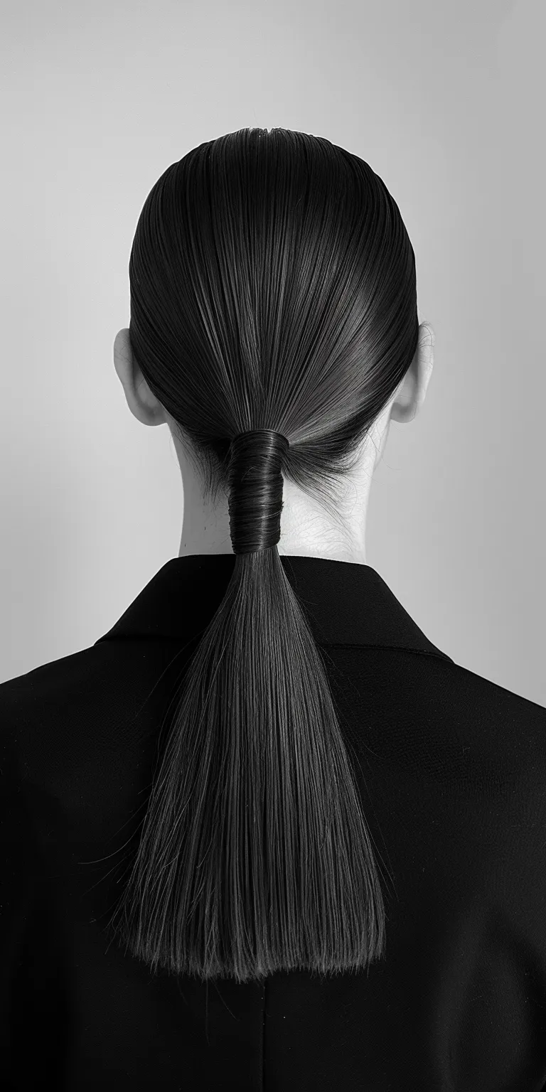 slick back ponytail Asymmetric cut, French twist, Chignon, Layered hair, Updo