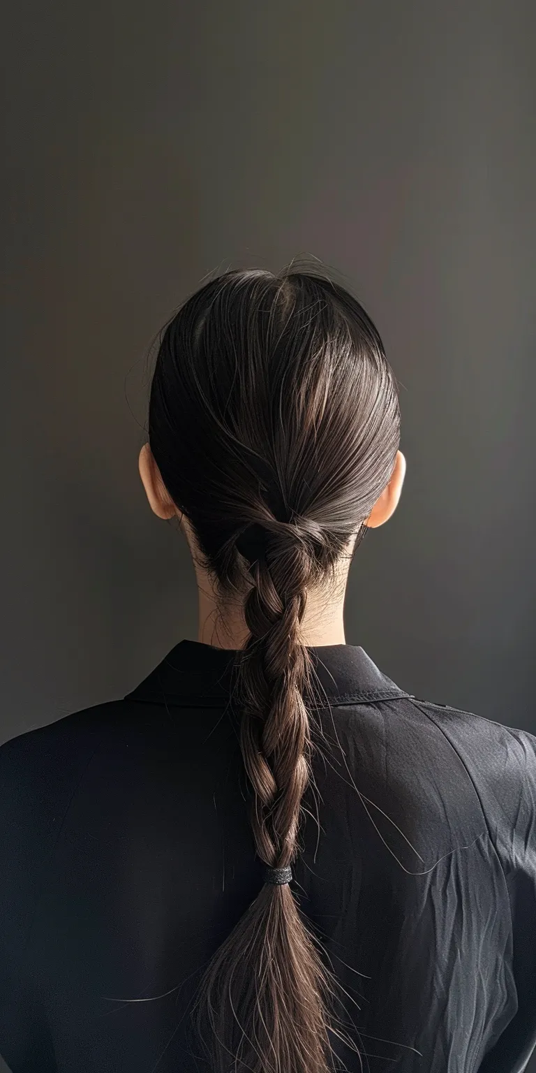 sleek ponytail French twist, braid, Japanese women's hairstyles, Updo, Braid