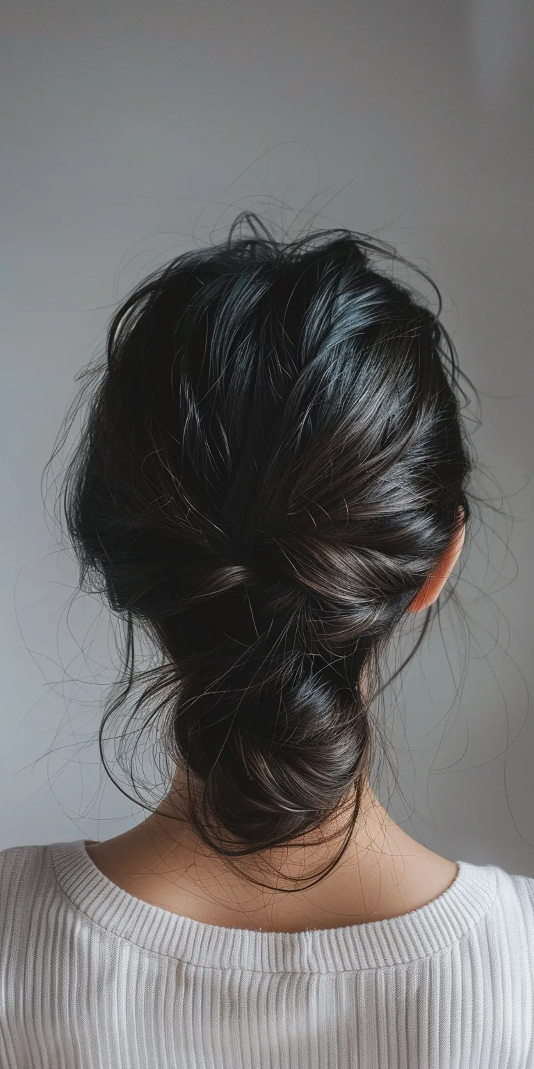 knotless hairstyles Chignon, Updo, French twist, braid, Milkmaid braid