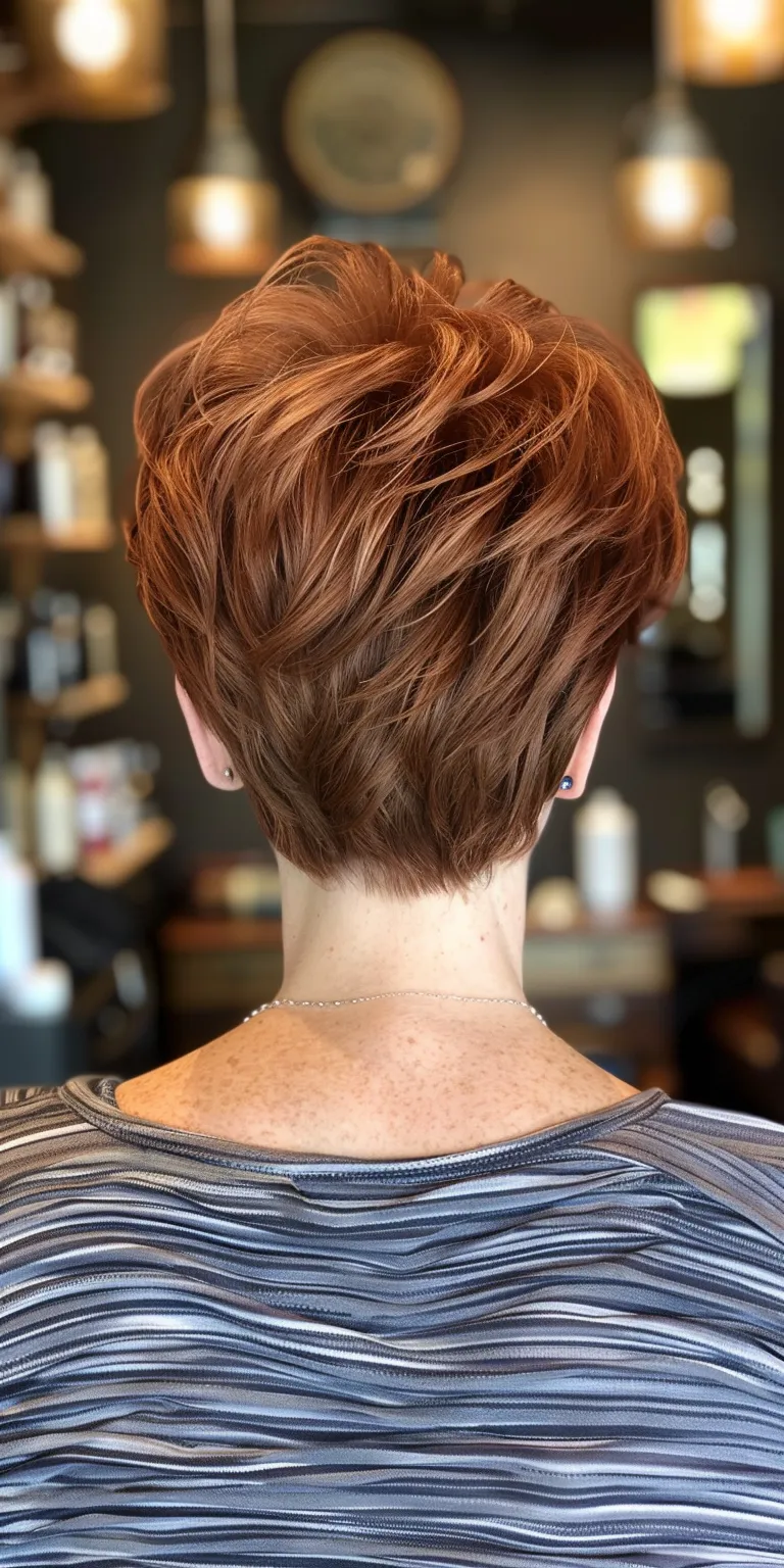 short layered hairstyles Short brush cut, Asymmetric Professional Pixie Digital perm